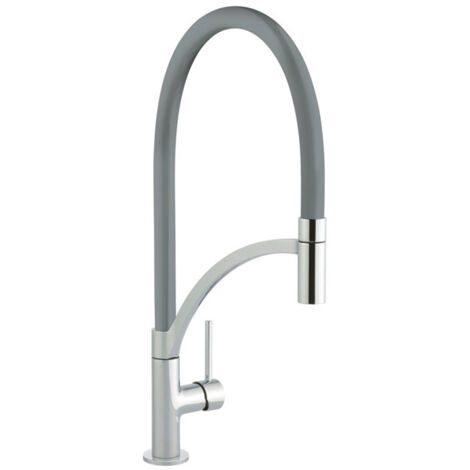 Prima Swan Neck Pull Out Single Lever Kitchen Sink Mixer Tap - Gun Metal