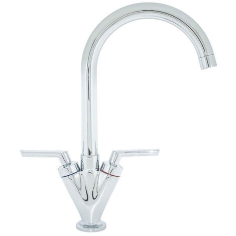 Prima V Shape Dual Lever Kitchen Sink Mixer Tap - Chrome