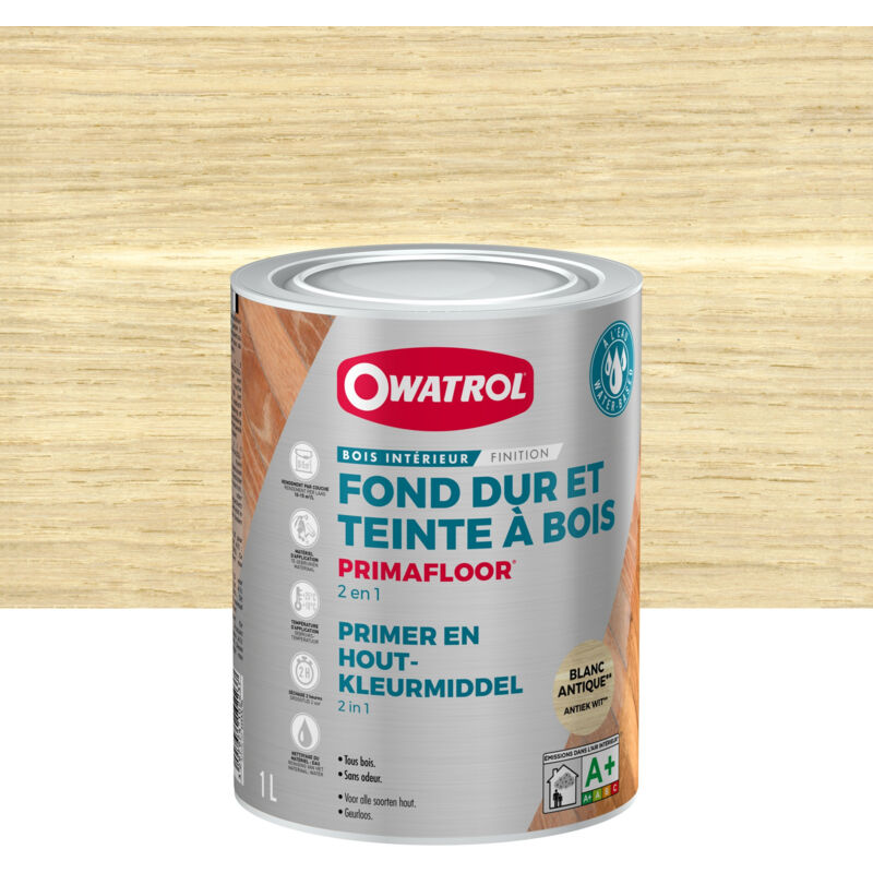 Owatrol - Fond dur + teinte à bois en phase aqueuse primafloor Blanc Antique (owp3) 1 litre