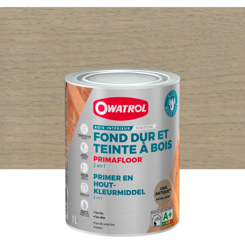 Owatrol - Fond dur + teinte à bois en phase aqueuse primafloor Gris Antique 1 litre