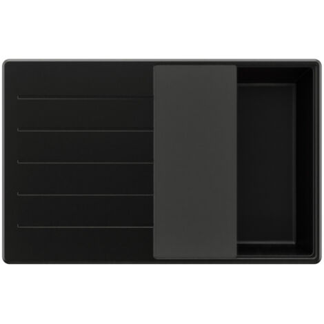 PRIMAGRAN Evier Cuisine en Granit 78x50cm,Lavabo 1 bac + Kit de Vidage + Planche à Découper, Évier à Encastrer au meuble 50cm - Copenhague, Tout Noir