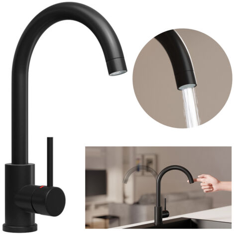 PRIMAGRAN Robinet de cuisine 5010, Robinet d'évier rotation 360°, Robinet haute pression, noir