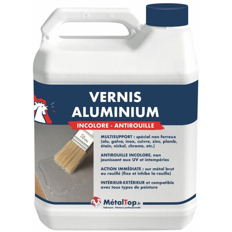Metaltop - Vernis Aluminium - Pot 1 l - Incolore