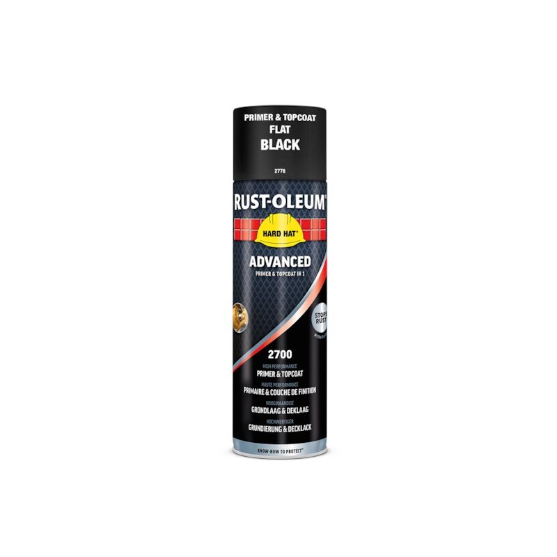 Rust-oleum - Primaire antirouille et finition 2 en 1 hard hat advanced - 500 ml - noir mat