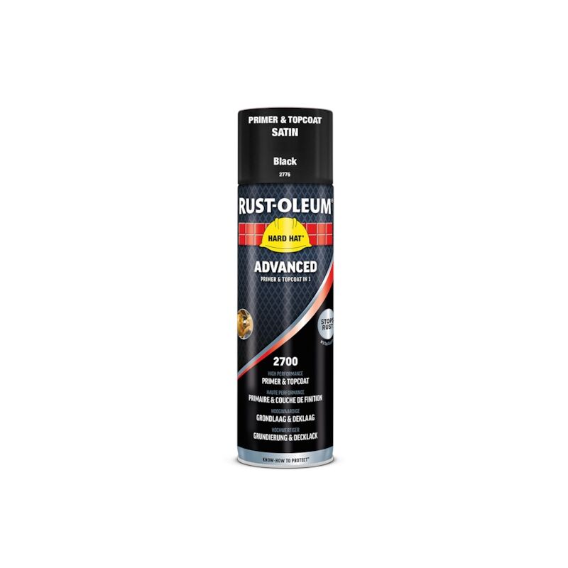 Rust-oleum - Primaire antirouille et finition 2 en 1 hard hat advanced - 500 ml - noir satin