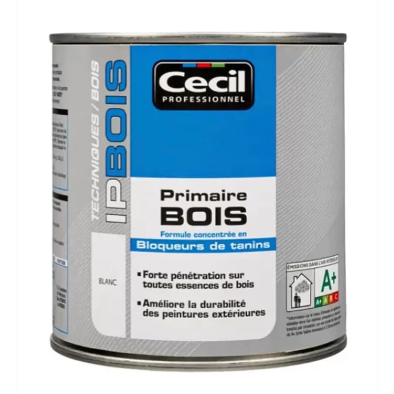 Impression (Primaire) Bois Cécil Professionnel ip bois Blanc 0,5 l