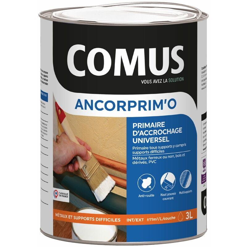 ANCORPRIM'O BLANC 3L - Primaire d'accrochage universel polyperformant en phase aqueuse - COMUS