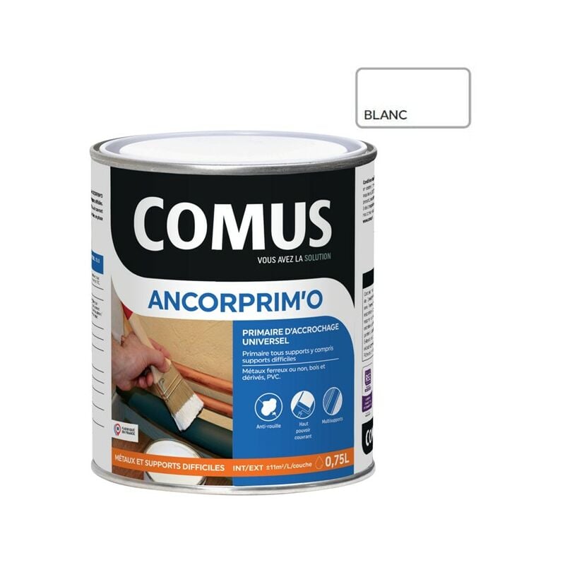 Ancorprim'o blanc 0.75L - Primaire d'accrochage universel polyperformant en phase aqueuse Comus