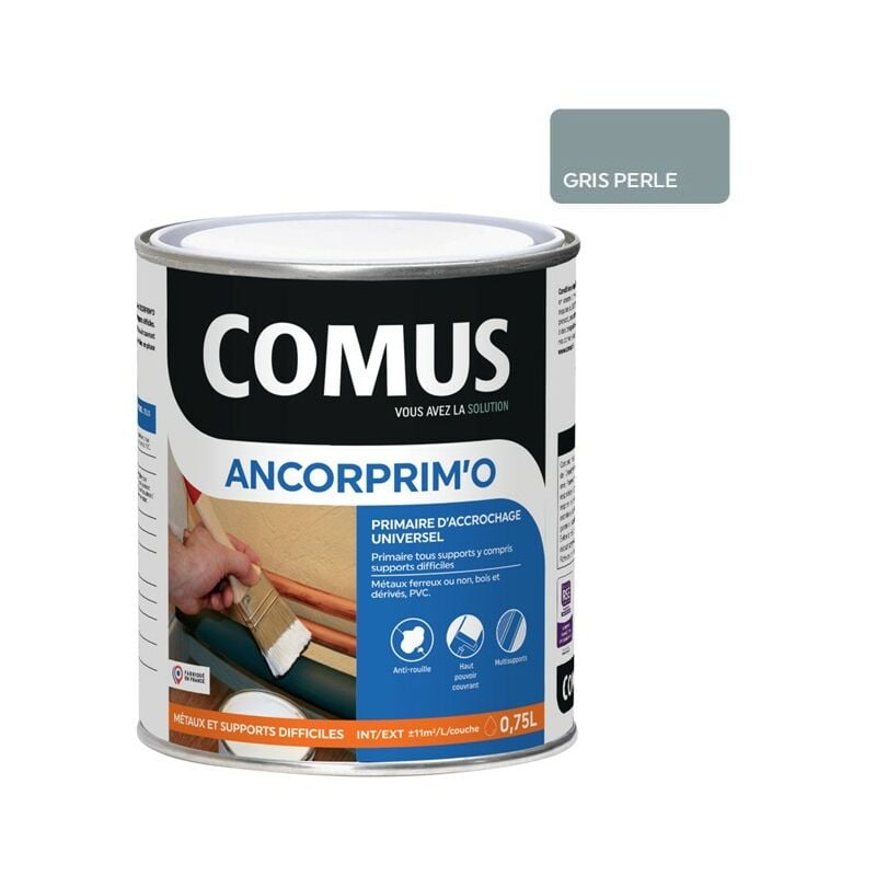 Ancorprim'o gris perle 0.75L - Primaire d'accrochage universel polyperformant en phase aqueuse Comus
