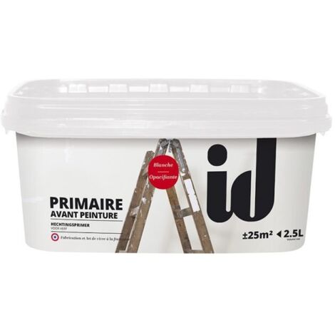 Primaire d'accrochage opacifiante 2,5L – Blanc très couvrant renforcé en titane – Améliore l'accrochage pour peintures semi-transparentes – Decor