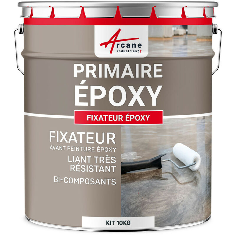 Arcane Industries - Résine epoxy transparente primaire sous couche accrochage béton métal fixateur fixateur epoxy - 10 kg