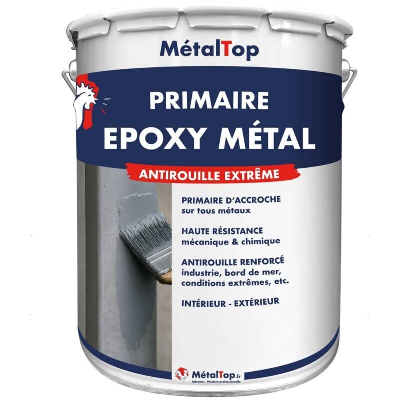 Metaltop - Primaire Epoxy Metal - Pot 5 l - 9010 - Blanc pur