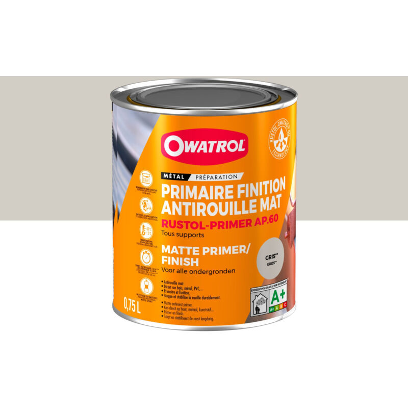 Owatrol - Primaire antirouille Rustol Primer Gris mat AP60 0,75L