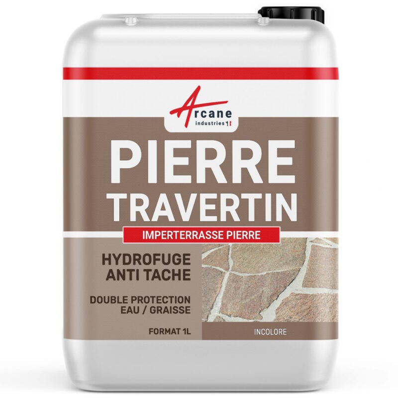 Arcane Industries - Hydrofuge imperméabilisant terrasse anti-taches pierres naturelle et travertin - 1 l (jusqu'à 5m²)