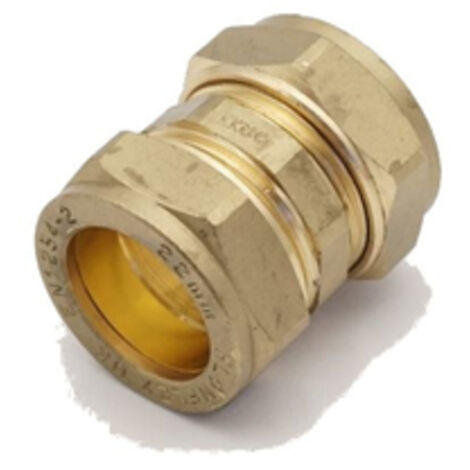 PrimaPlus 22mm Brass Compression Coupling - Pack of 10