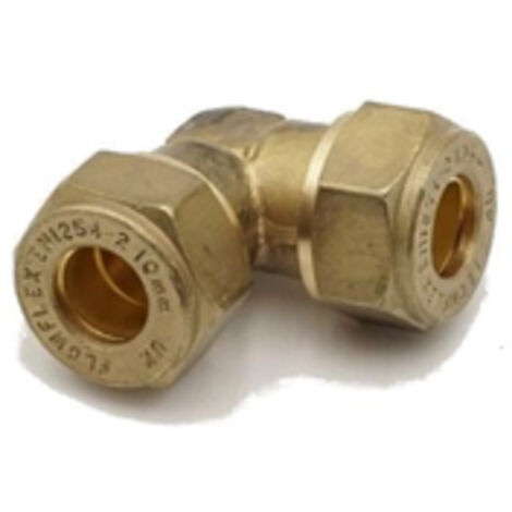 PrimaPlus Brass Compression Elbow 10mm - Pack of 10 Fittings