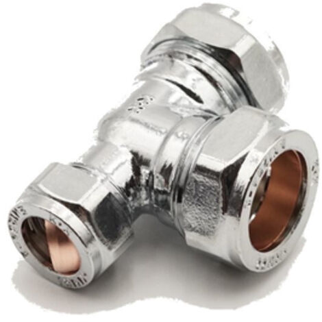 PrimaPlus Brass Compression Reduced Tee 22mm x 15mm