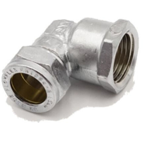 PrimaPlus Chrome Brass Compression Elbow 15mm x 1/2" Female