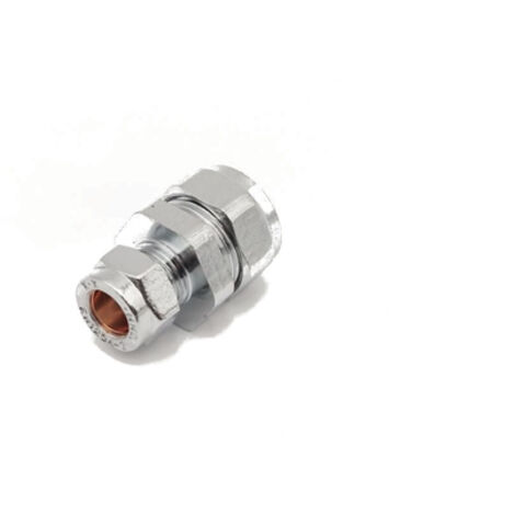 PrimaPlus Chrome Brass Compression Reducing Coupling 15x10mm