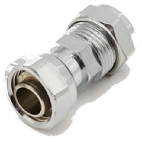 PrimaPlus Chrome Brass Compression Straight Tap Connector 15mm