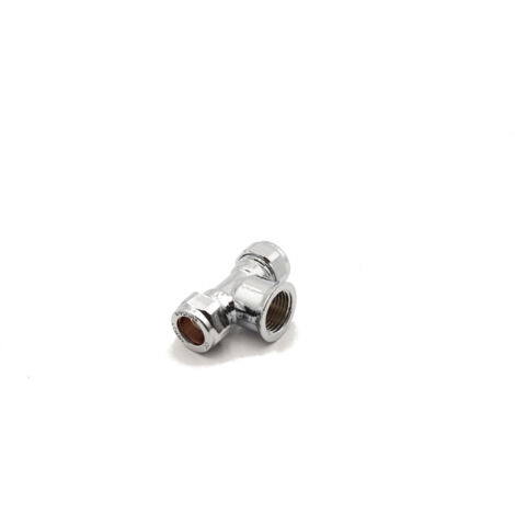 PrimaPlus Chrome Brass Female Iron Centre Tee 15mm - 1/2"Fi