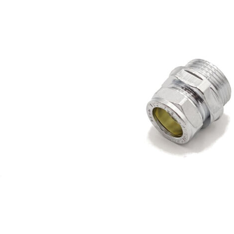 PrimaPlus Chrome Compression Adaptor 22mm x 1" Male - Brass