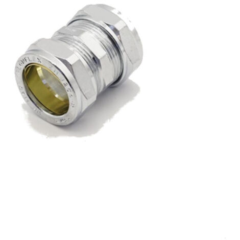 PrimaPlus Chrome Compression Coupling 28mm Pack of 5 - Brass