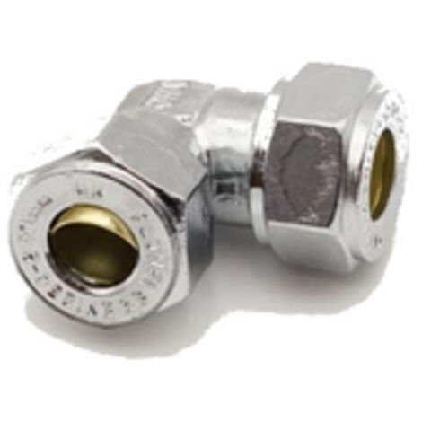 PrimaPlus Chrome Compression Elbow 10mm - Brass Fitting