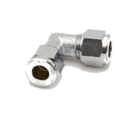 PrimaPlus Chrome Compression Elbow 8mm - Brass Fitting