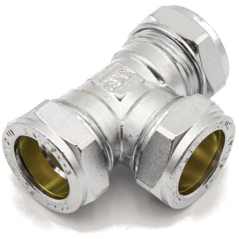 Image of PrimaPlus Chrome Compression Equal Tee 22mm&hellip;