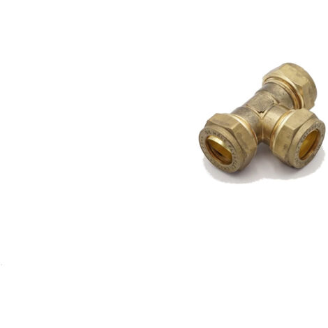 PrimaPlus Compression Equal Tee 15mm Pack of 10 - Brass Fittings