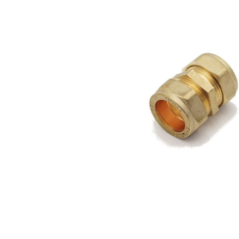 PrimaPlus Dzr Compression Coupling 22mm - Pack of 10 Brass Fittings