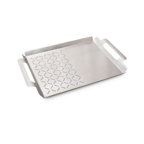 Primaster 2 in 1 Edelstahl Grillplatte Grillzubehör Grillaufsatz 45 x 30 x 4 cm