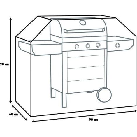 Primaster Abdeckung 90 x 60 x 90 cm Schutzhülle Gasgrills Grillwagen Grillhaube
