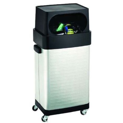 Primaster Abfalleimer Küche 65 l Mülleimer mit 4 Rollen 88 x 44 x 32 cm