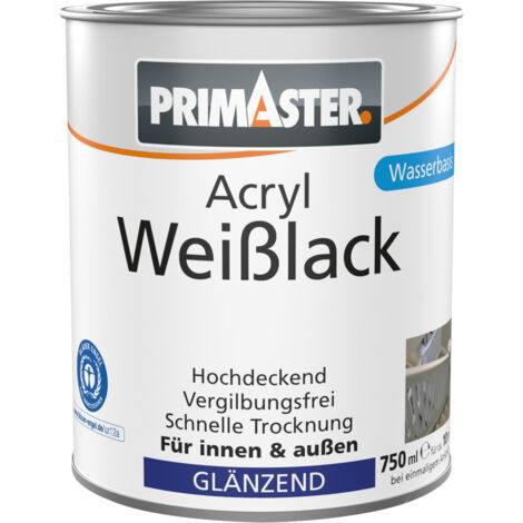 Primaster Acryl Weißlack glänzend 750 ml