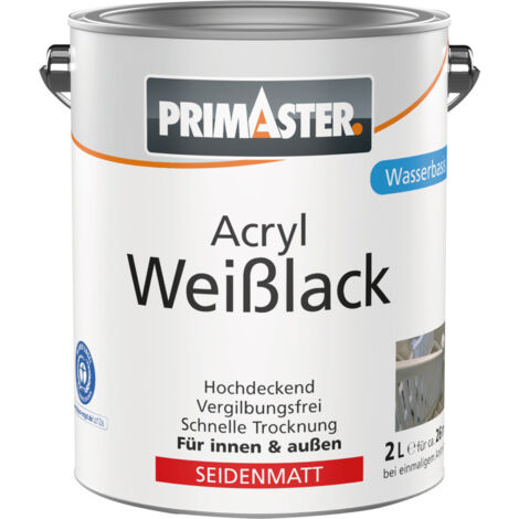 Primaster Acryl Weißlack seidenmatt 2 L