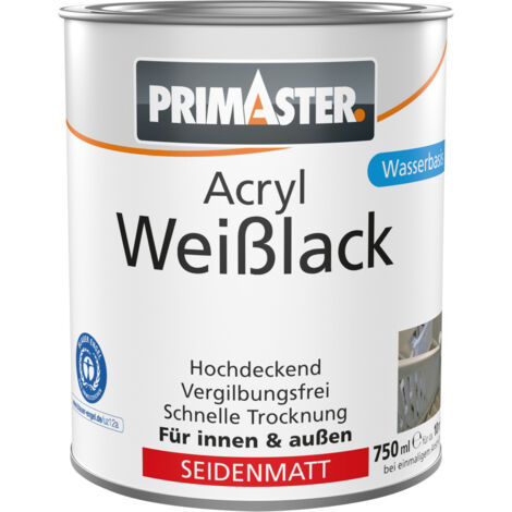 Primaster Acryl Weißlack seidenmatt 750 ml