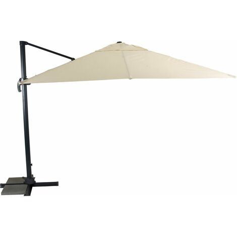 Primaster Alu Ampelschirm 300x300cm Beige inkl Ständer Schutzhülle Sonnenschirm