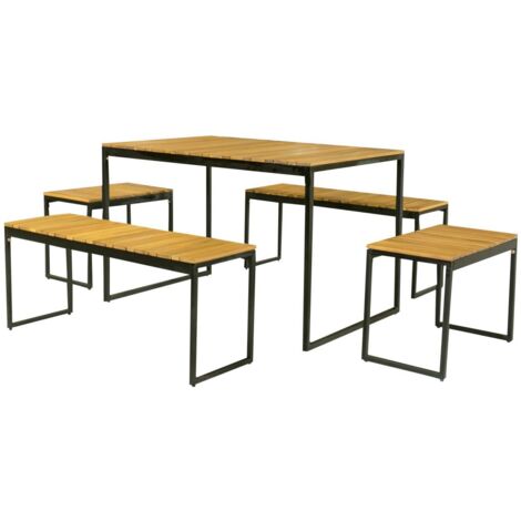 Primaster Bistro-Set Palma Aluminium/Holz Bistro Set