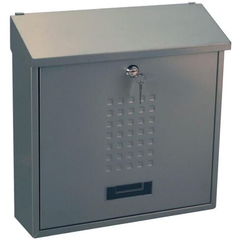 Primaster Briefkasten 360 x 100 x 370 mm silber Wandbriefkasten Postkasten