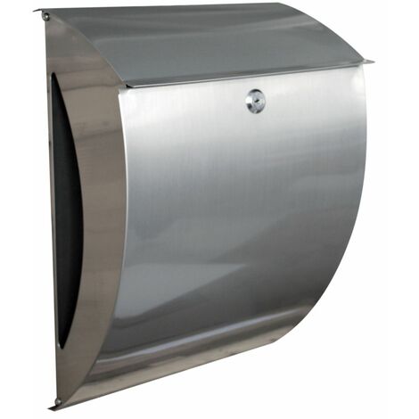 Primaster Briefkasten Edelstahl Wandbriefkasten Zeitungsrolle Postkasten silber