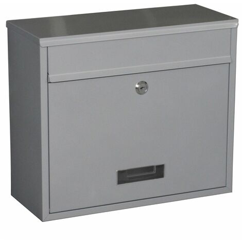 Primaster Briefkasten Liba Wandbriefkasten Stahl Briefbox Postkarten Silber