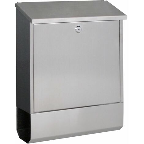 Primaster Briefkasten Ping Edelstahl Zeitungsbox Postbox Wandbriefkasten