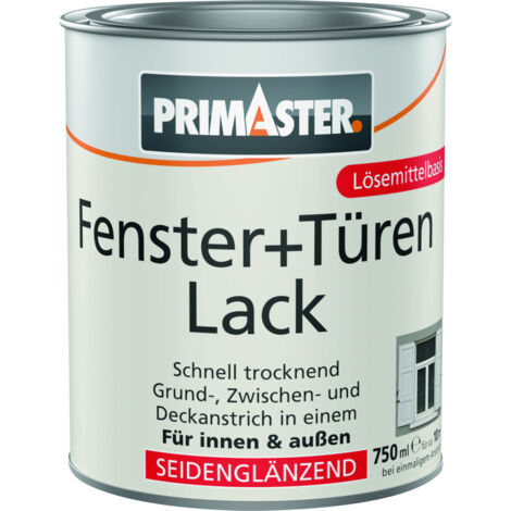 Primaster Fenster + Türenlack 750 ml weiß seidenmatt Lack