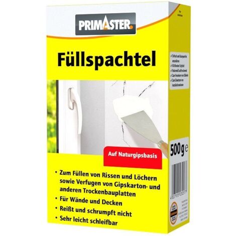 Primaster Füllspachtel 500g auf Naturgipsbasis Füllen, Glätten, Kleben Innen