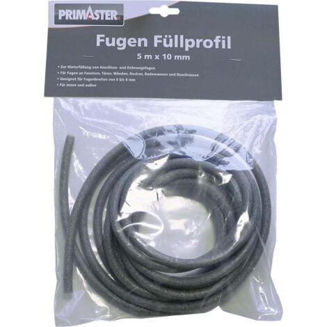 Primaster Fugenfüll-Profil Grau 5m x 10mm Fugenprofil Rundschnur Fugenschnur
