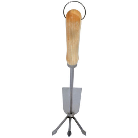 Primaster Handgartenhacke Edelstahl 33 cm mit Holzgriff