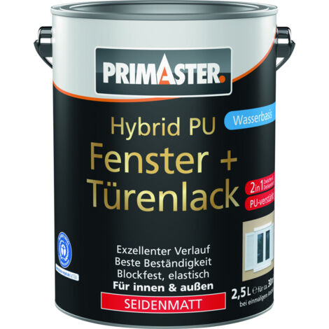 Primaster Hybrid PU-Fenster + Türenlack 2,5 L weiß seidenmatt Lack