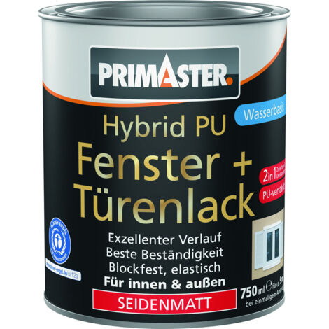 Primaster Hybrid PU-Fenster + Türenlack 750 ml weiß seidenmatt Lack